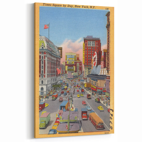 Times Square Vintage Travel Poster – Retro New York City Art