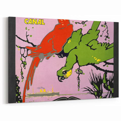 Panama Canal Vintage Poster – Retro Tropical Travel Art