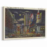 Times Square at Night Poster – Vintage New York City Art