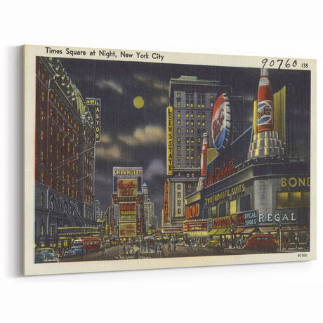 Times Square at Night Poster – Vintage New York City Art