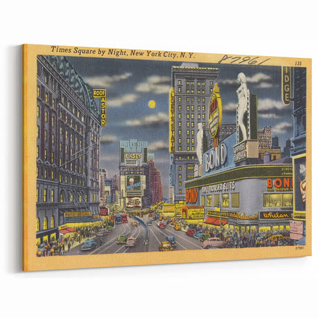 Times Square Nightscape Poster – Vintage New York City Art