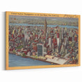 New York City Skyline Poster – Vintage Aerial Travel Art