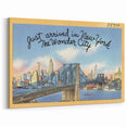 Brooklyn Bridge Vintage Poster – Retro New York City Art