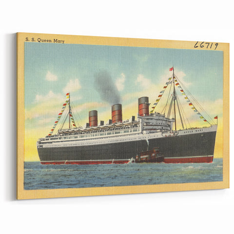 S.S. Queen Mary Poster – Vintage Ocean Liner Travel Art