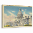 Vintage U.S. Capitol Poster - Classic Washington D.C. Travel Art