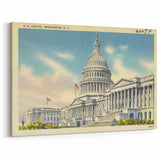 Vintage U.S. Capitol Poster - Classic Washington D.C. Travel Art