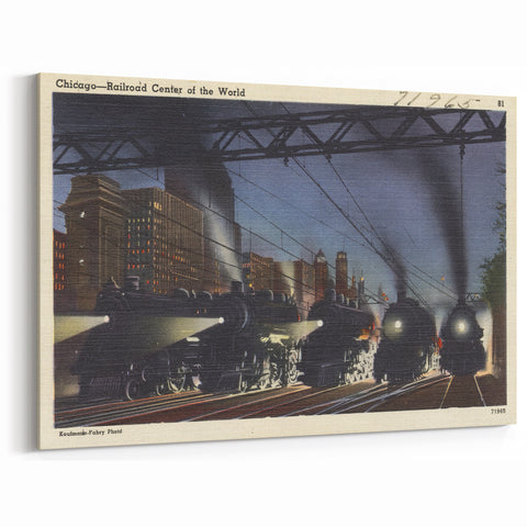 Vintage Chicago Railroad Poster - Retro Train Travel Art