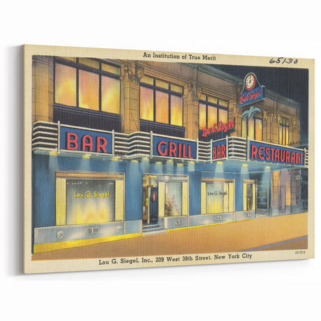 Vintage Lou G. Siegel Poster - Retro New York City Restaurant Art