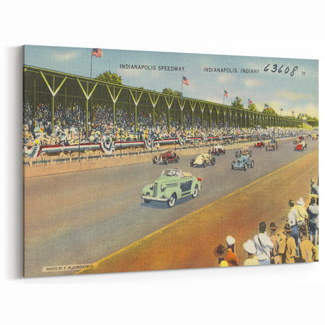 Vintage Indianapolis Speedway Poster - Retro Racing Travel Art