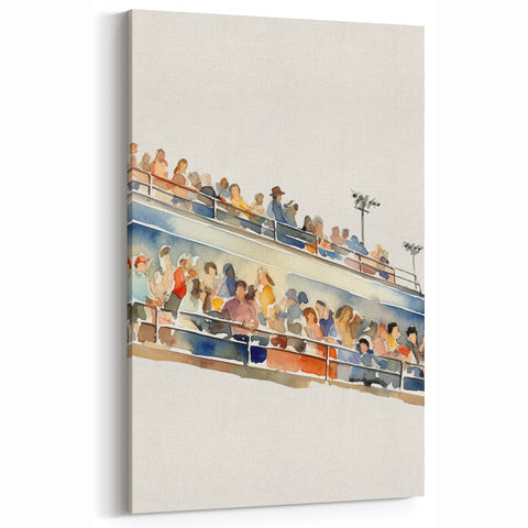 Stadium Crowd Watercolor - Boys Room Wall Art Kids Wall Art Prints