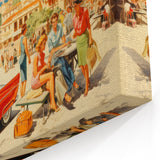 Vintage Coastal Travel Poster - Retro Convertible Holiday Art