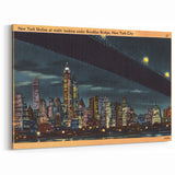 Vintage New York City Skyline Poster - Retro Brooklyn Bridge Art