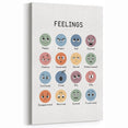 Feelings Typography Art Print – Emotions Chart for Kids and Home Decor
