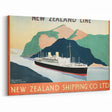 Vintage Travel Poster - New Zealand Shipping Line | Retro Travel Print