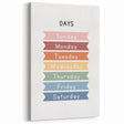 Days of the Week Typography Art Print – Colorful Weekly Calendar Wall Art