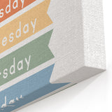 Days of the Week Typography Art Print – Colorful Weekly Calendar Wall Art