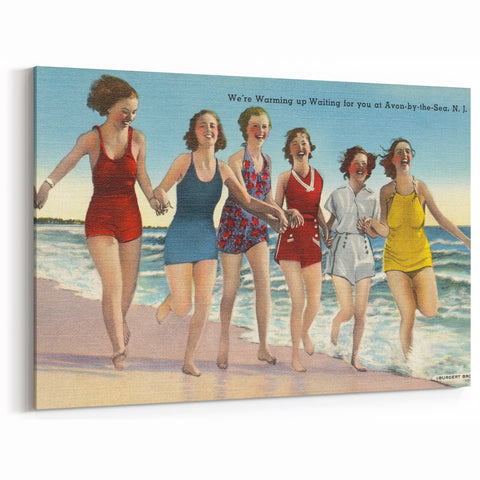 Vintage Avon-by-the-Sea Beach Travel Poster | Classic Retro Art