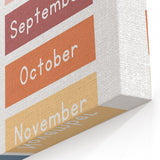 Months of the Year Typography Art Print – Colorful Calendar Wall Art