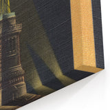 Vintage Travel Poster - Statue of Liberty at Night, NYC