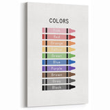 Colors of the Rainbow Typography Art Print – Crayon Color Chart Wall Art