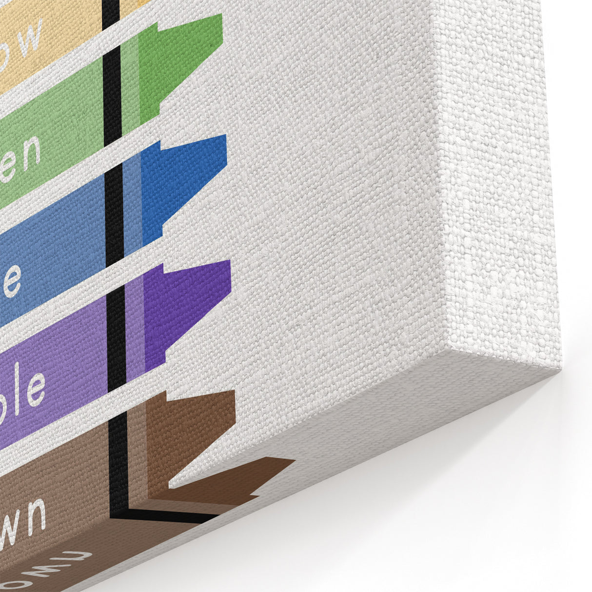 Colors of the Rainbow Typography Art Print – Crayon Color Chart Wall Art