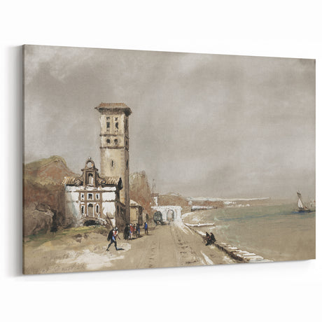 Vintage Landscape Art: Historic Seaside Scenery Print