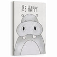 Be Happy Hippo - Boys Room Wall Art Kids Wall Art Prints
