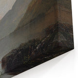 Vintage Landscape Art: Majestic Mountain and Lake Print