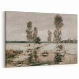 Vintage Landscape Art: Winter Trees and Frozen Stream Print