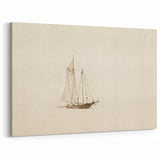 Vintage Sailboat Sketch Art - Nautical Drawing Canvas