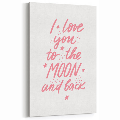 I Love You to the Moon Girls Room Wall Art – Nursery Print