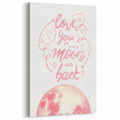 Love You to the Moon Girls Room Wall Art – Nursery Print