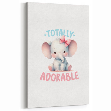 Adorable Baby Elephant Girls Room Wall Art – Nursery Print