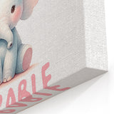 Adorable Baby Elephant Girls Room Wall Art – Nursery Print