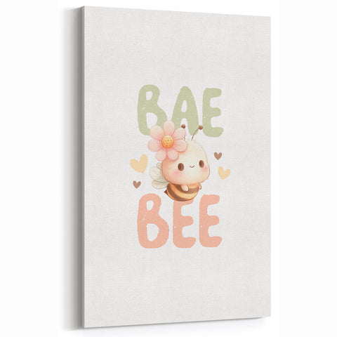 Cute Baby Bee Girls Room Wall Art – Nursery Animal Print