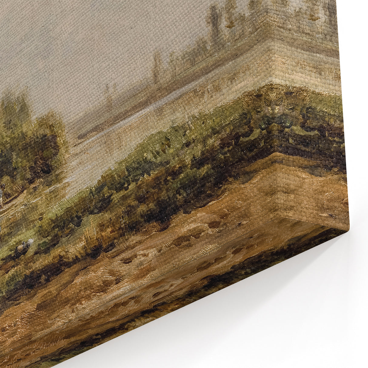 Vintage Riverside Art - Tranquil Ducks and Boat Canvas