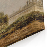 Vintage Riverside Art - Tranquil Ducks and Boat Canvas