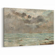 Vintage Seascape Art - Stormy Ocean with Ships Canvas