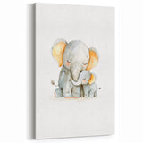 Cuddling Elephants Girls Room Wall Art – Nursery Animal Print