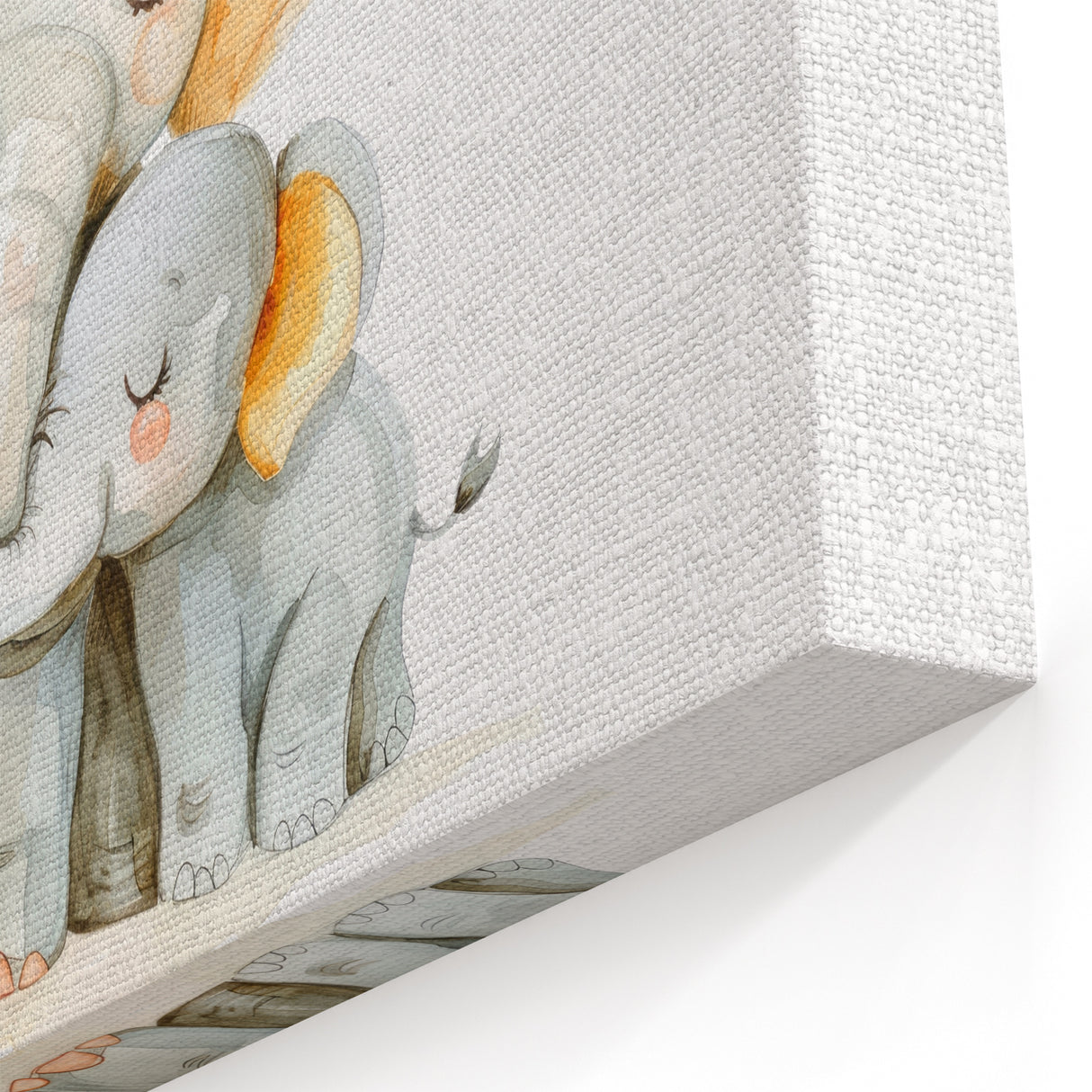 Cuddling Elephants Girls Room Wall Art – Nursery Animal Print