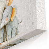 Cuddling Elephants Girls Room Wall Art – Nursery Animal Print