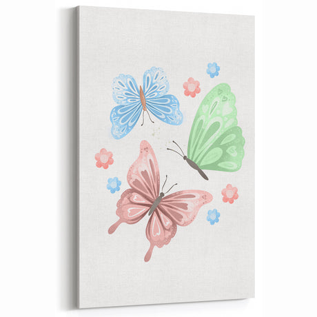 Butterfly Girls Room Wall Art – Pastel Nursery Print