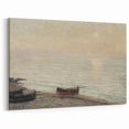 Vintage Seascape Art - Peaceful Boats and Moonlit Ocean Canvas