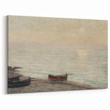Vintage Seascape Art - Peaceful Boats and Moonlit Ocean Canvas