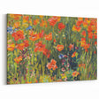 Vintage Floral Art - Bright Poppy Field Canvas Print