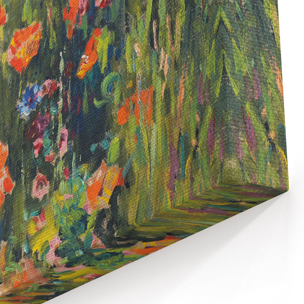 Vintage Floral Art - Bright Poppy Field Canvas Print