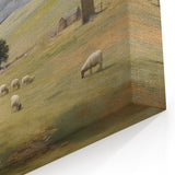 Vintage Pastoral Art - Sheep Grazing on Countryside Canvas