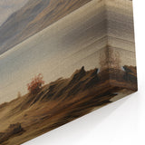 Vintage Landscape Art - Majestic Mountain and Lake View
