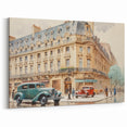 Vintage Cityscape Art - Paris Street with Classic Cars