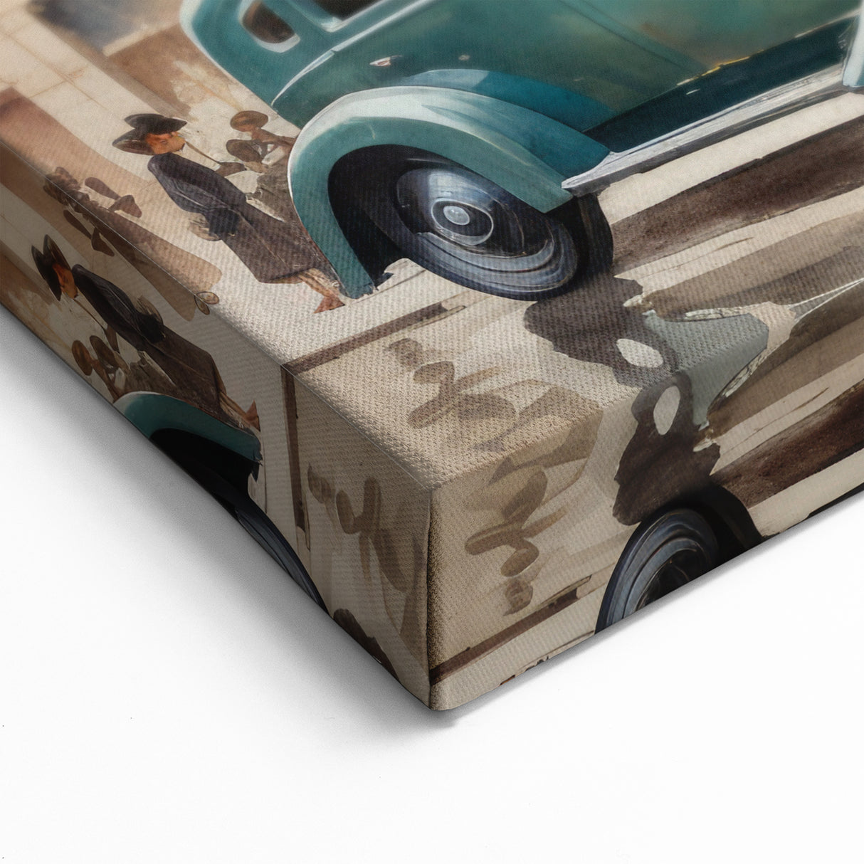 Vintage Cityscape Art - Paris Street with Classic Cars